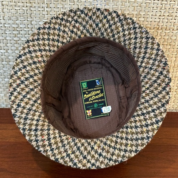 🌟3xHP🌟VTG 1960s-70s David Hanna & Sons New Wool Houndstooth Bucket Hat Ireland - Picture 7 of 9